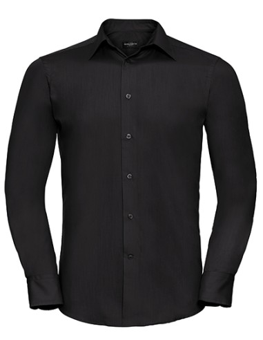 R-R-924M-0-Mens L/S Poly-Cotton Easy Care Tailored Poplin Shirt